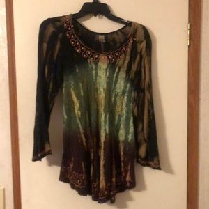 India Boutique Multicolor sequined long sleeve tunic